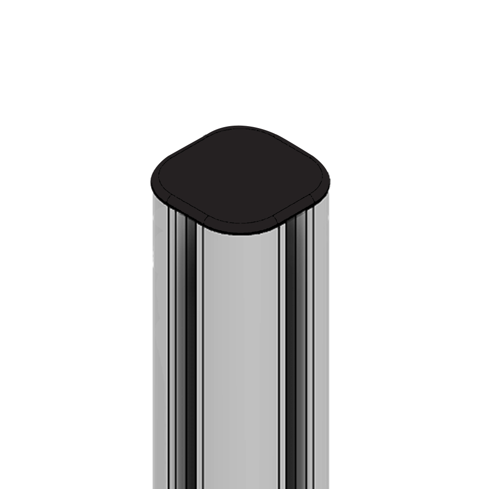 60-290-1 MODULAR SOLUTIONS POLYAMIDE END CAP<BR>45MM X 45MM ROUNDED CORNERS BLACK